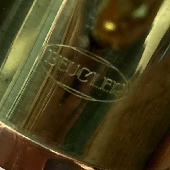 Vintage Beucler Irish Turkish Coffee Espresso Cups, Glass Copper Brass, Set of 4 - Picture 9 of 15